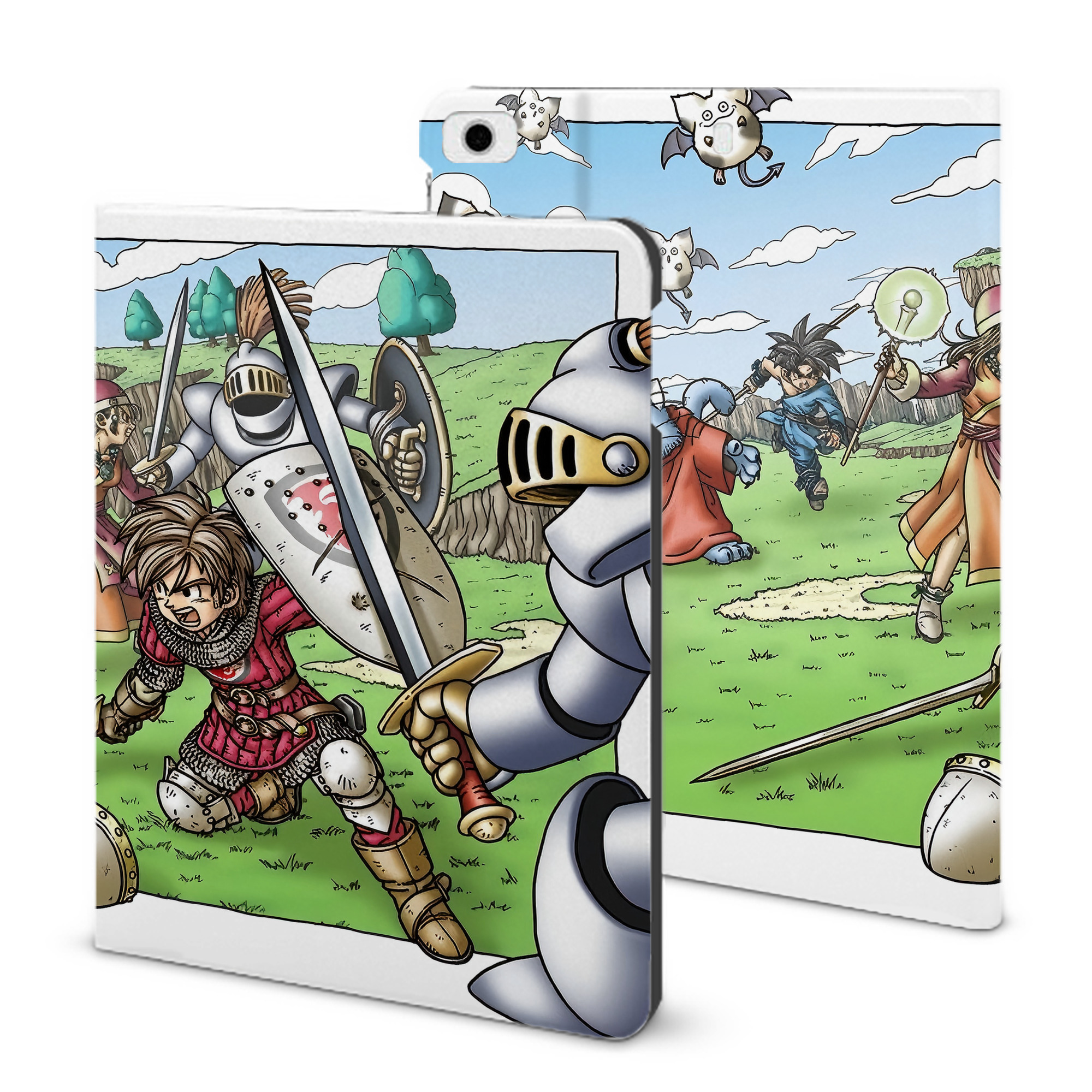 （画像用） ドラゴンクエスト Doragon Kuesuto Dragon Quest IPad ケース ブック型 PUレザー TPU 耐衝撃 軽量 薄型 ペン収納なし 全面保護 IPad 各モデル対応